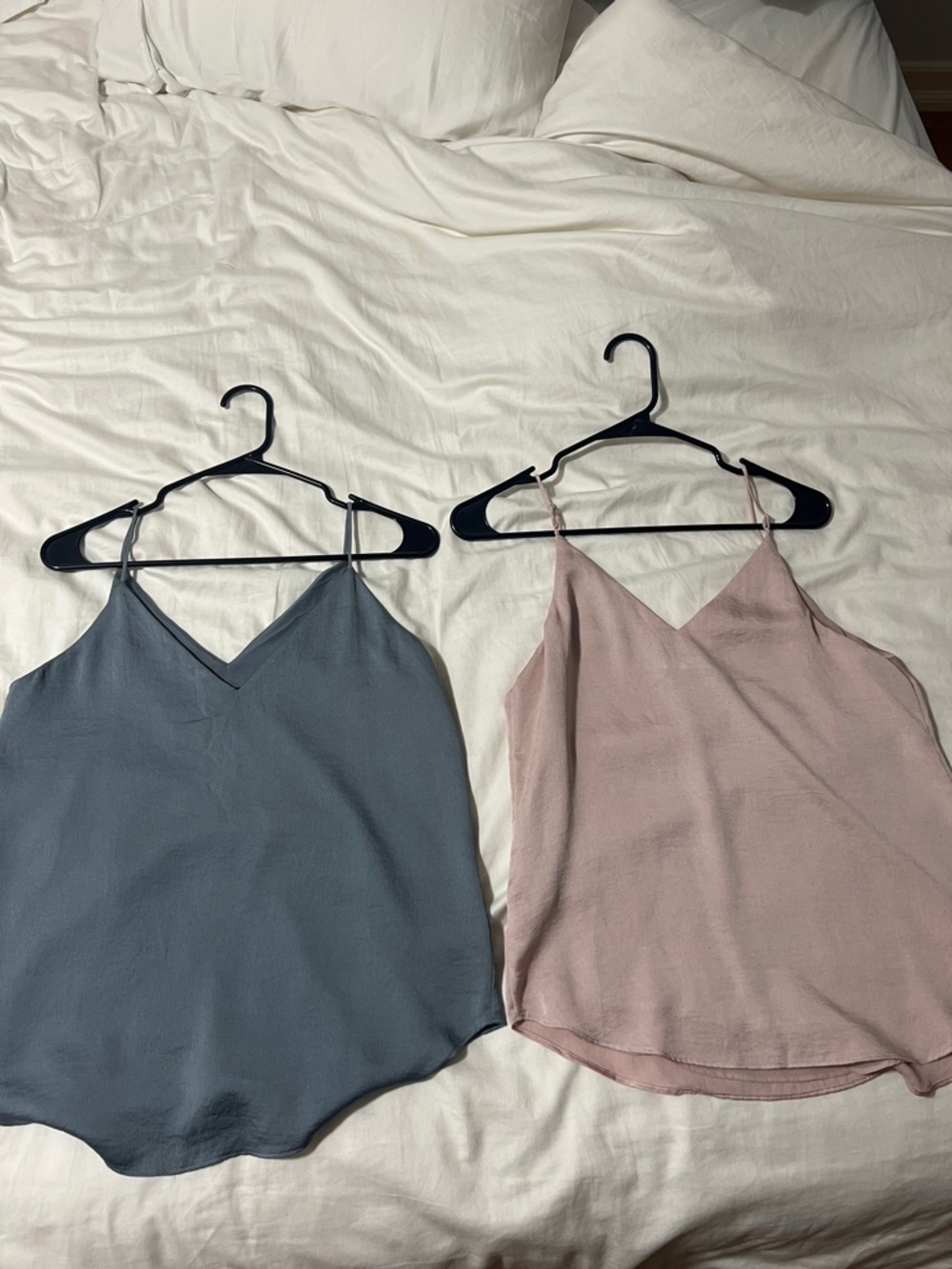 Express V-Neck Spaghetti Strap Camisoles - Blue and Blush